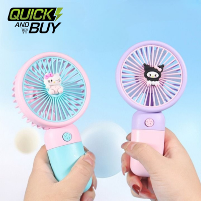 Mini Handy Table Fan with Mobile Holder (Mix/Random Color/Design)