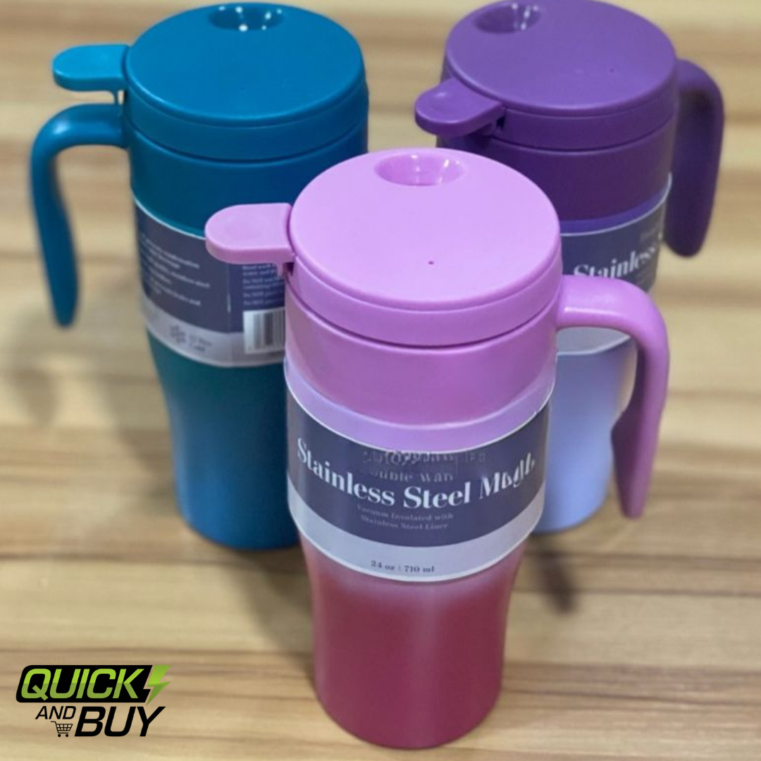 New NexGeneration 710ml Straw-less Push Button HotnCold Double Wall Tumbler