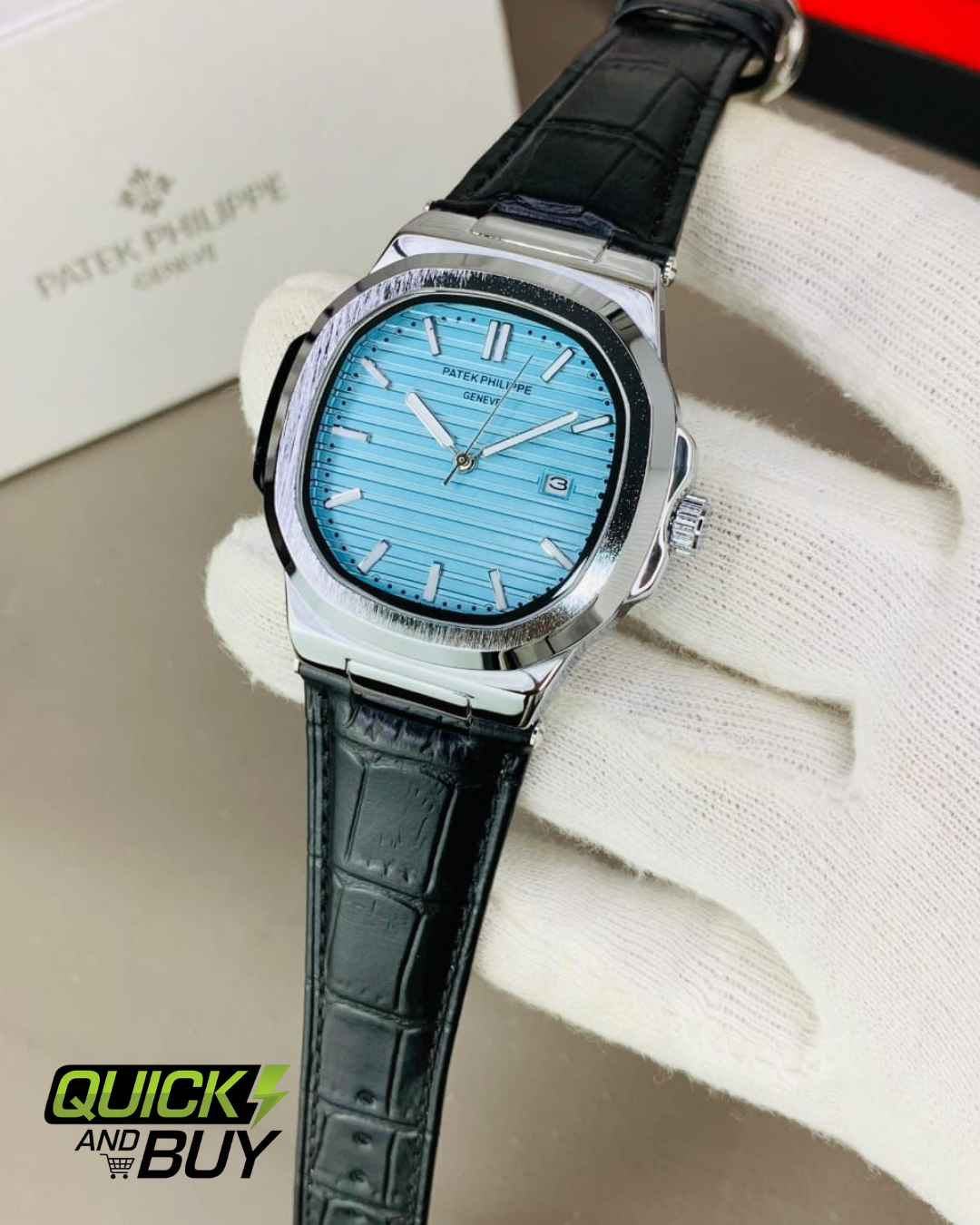 PATEK PHILIPPE GENEVE FAMOUS NATULIS MODEL WITH LEATHER STREP