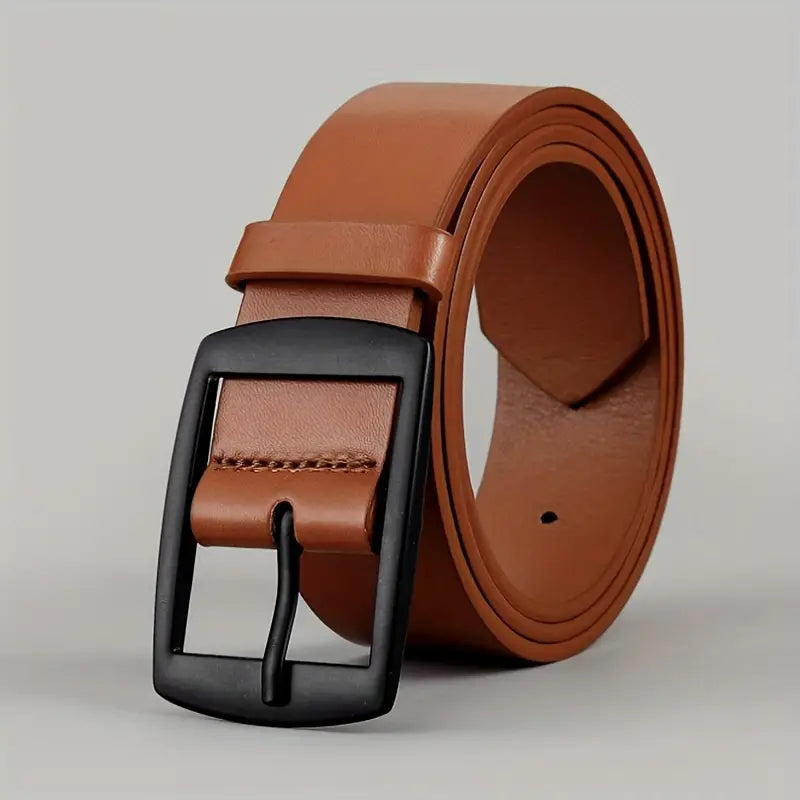 1pc Men'S Fashionable PU Leather Belt