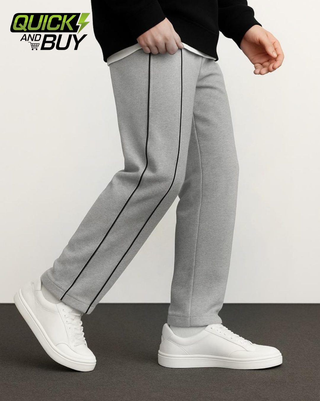 Side Stripe Baggy Trousers – Cotton Terry