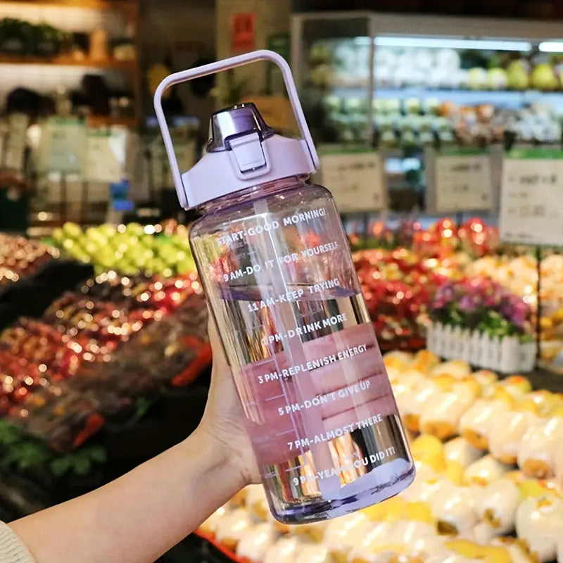 2L Large Capacity Sports Water Bottle with Straw