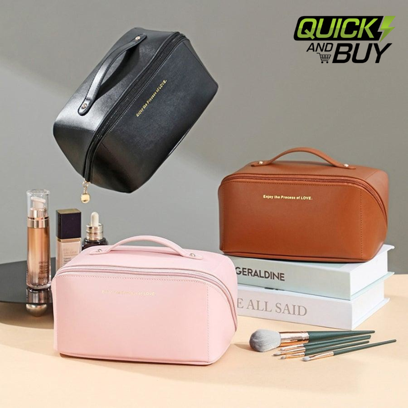 High End Retro-Paid Leather Travel Cosmetics Pouch