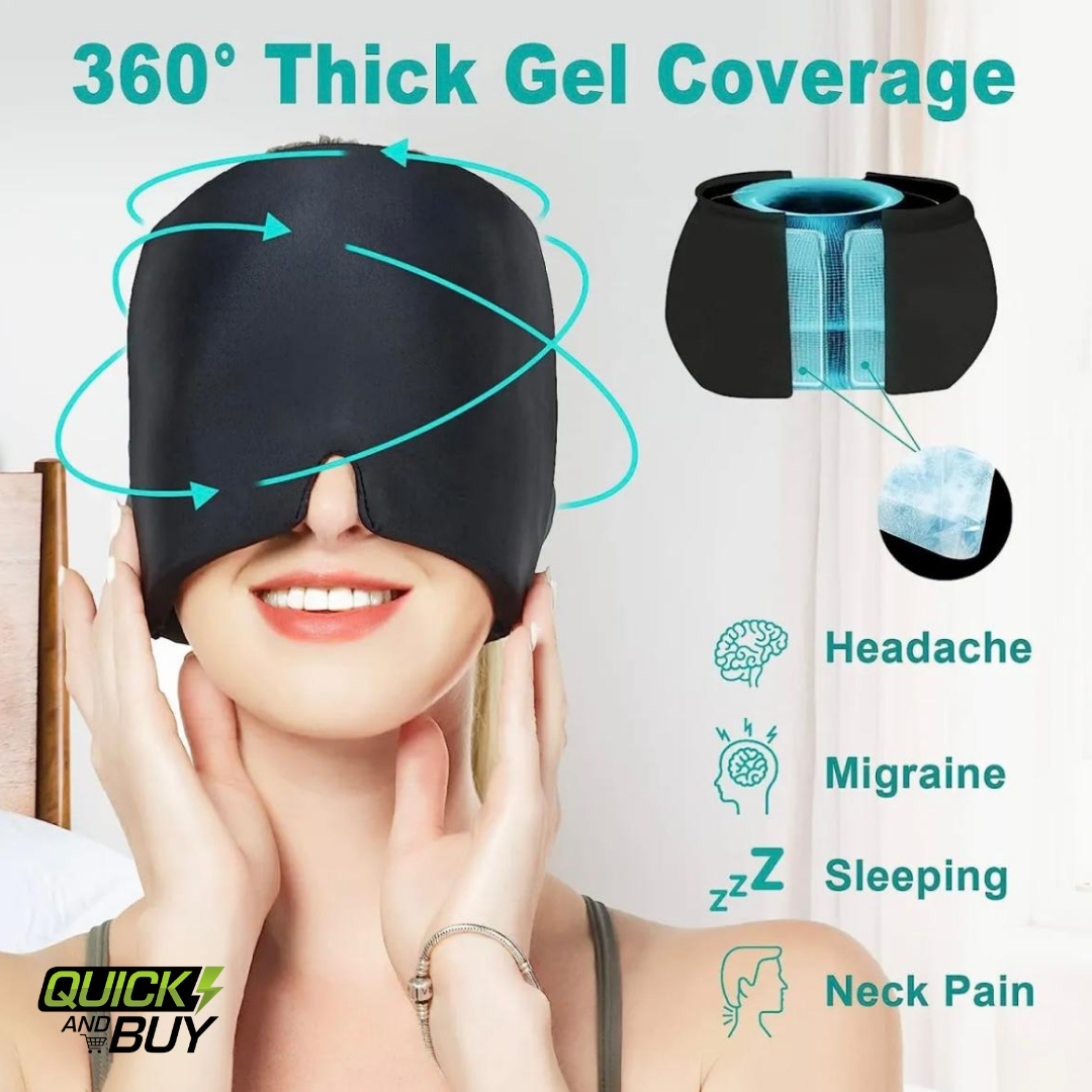 Cold Therapy Headache Relief Cap – For Migraine, Sinus & Eye Puffiness