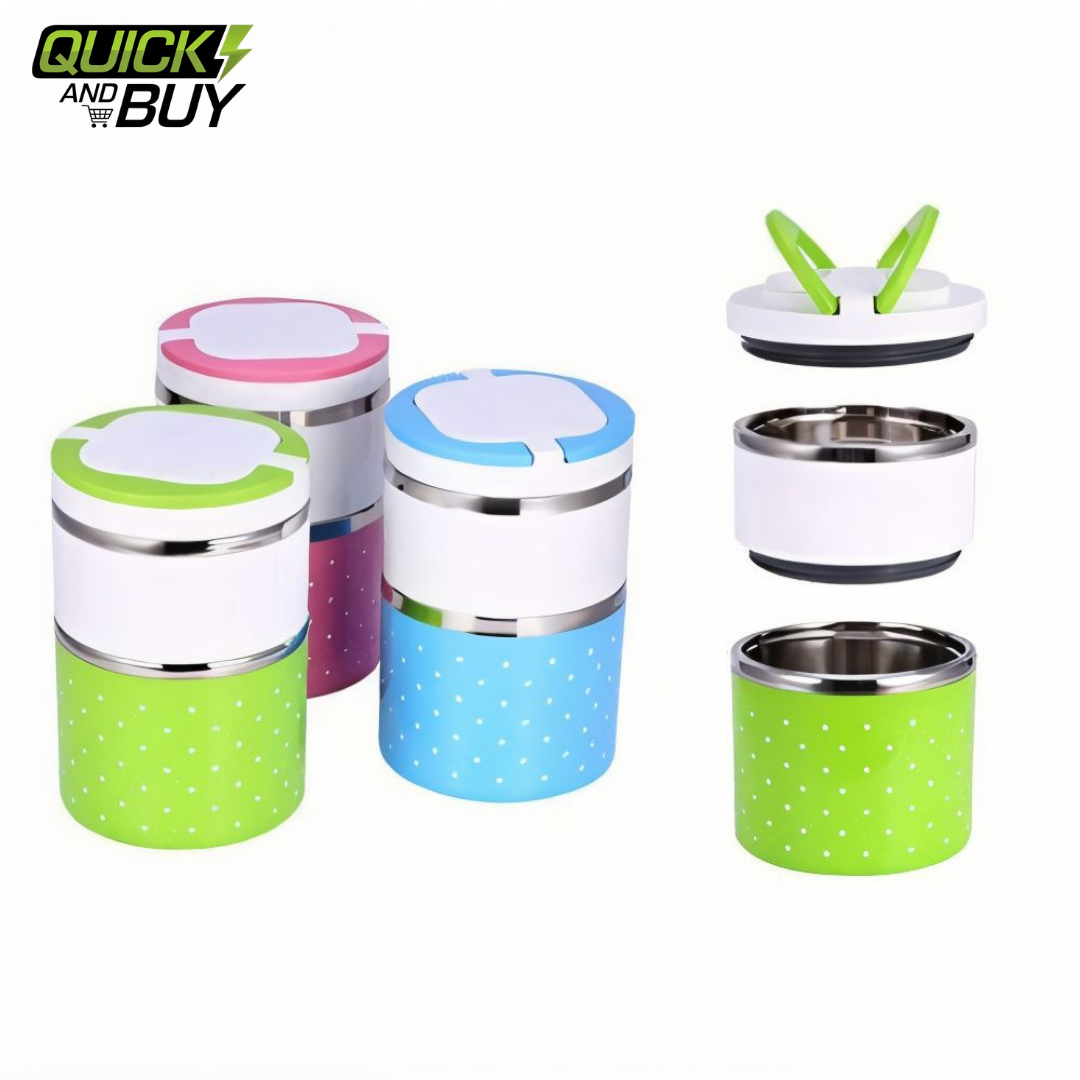 Two Layer Round HotnCold Handle Tiffin Office Lunch Box