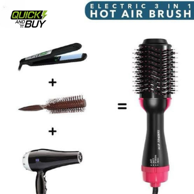 3in1 Electric Hot Air Brush Straightener and Dryer with Box Packing