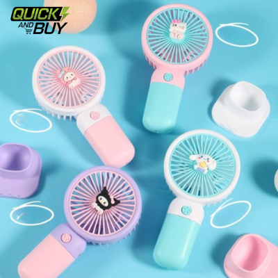 Mini Handy Table Fan with Mobile Holder (Mix/Random Color/Design)