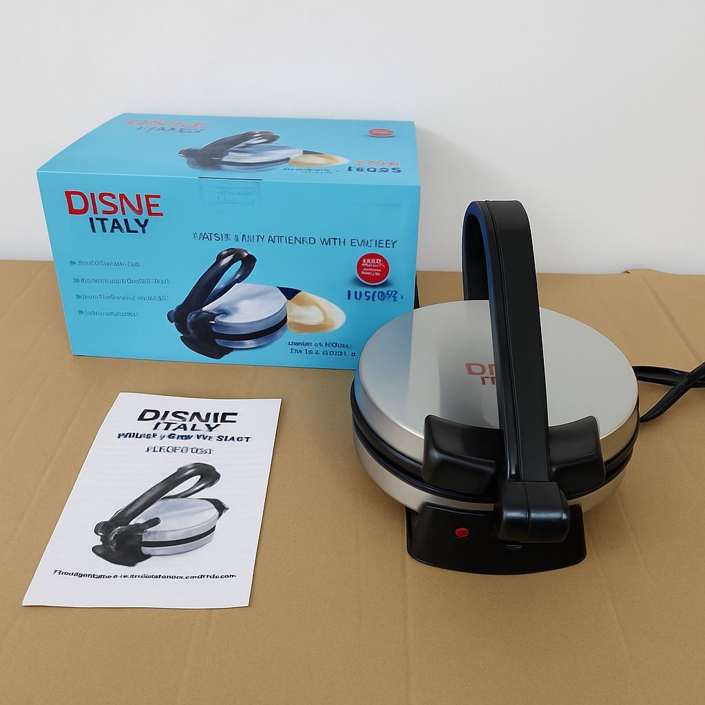 Make Fluffy and Round Roti every time !
Heavy Duty Stainless steel Body DISNIE Roti Maker non stick surface .
