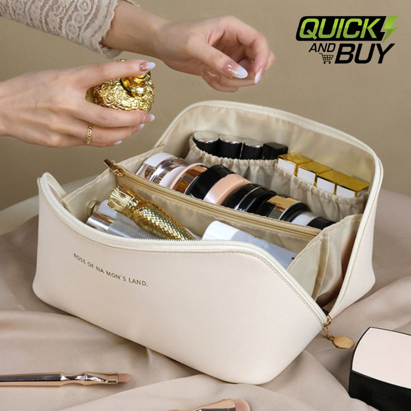 High End Retro-Paid Leather Travel Cosmetics Pouch