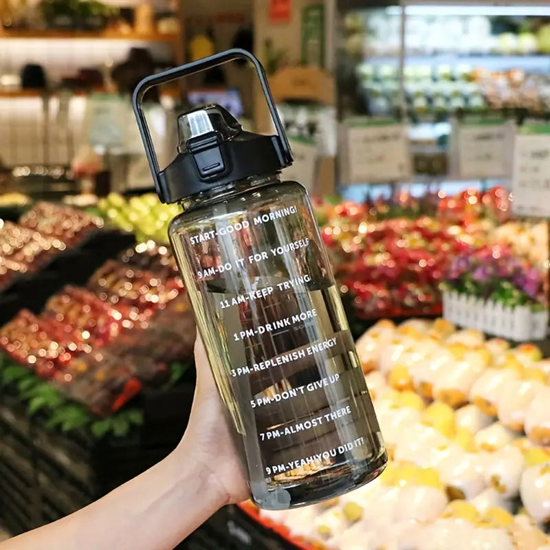 2L Large Capacity Sports Water Bottle with Straw