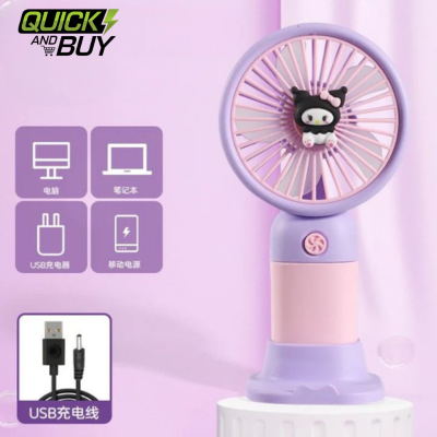 Mini Handy Table Fan with Mobile Holder (Mix/Random Color/Design)