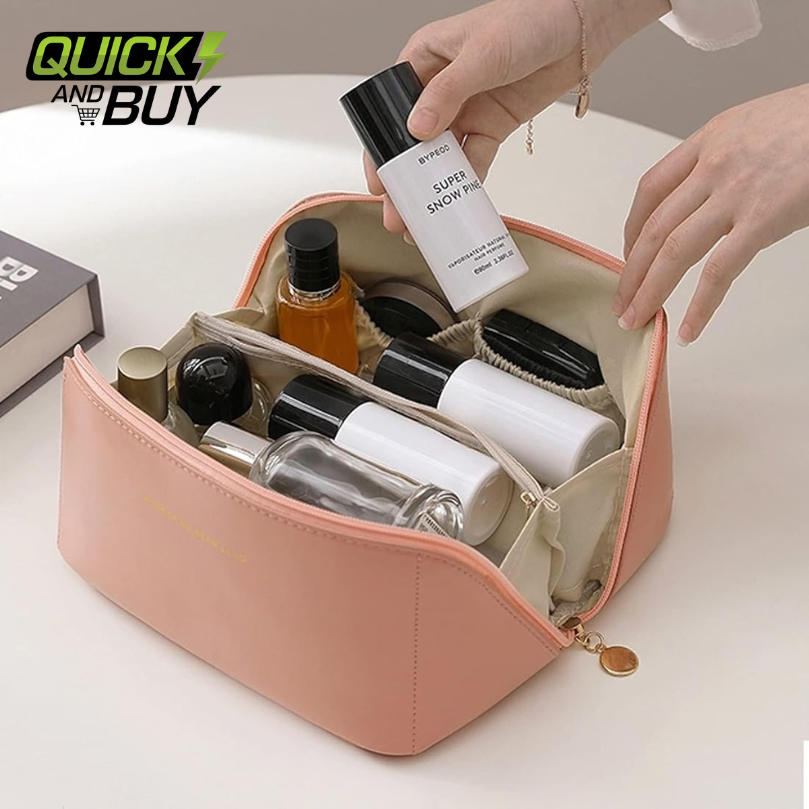 High End Retro-Paid Leather Travel Cosmetics Pouch