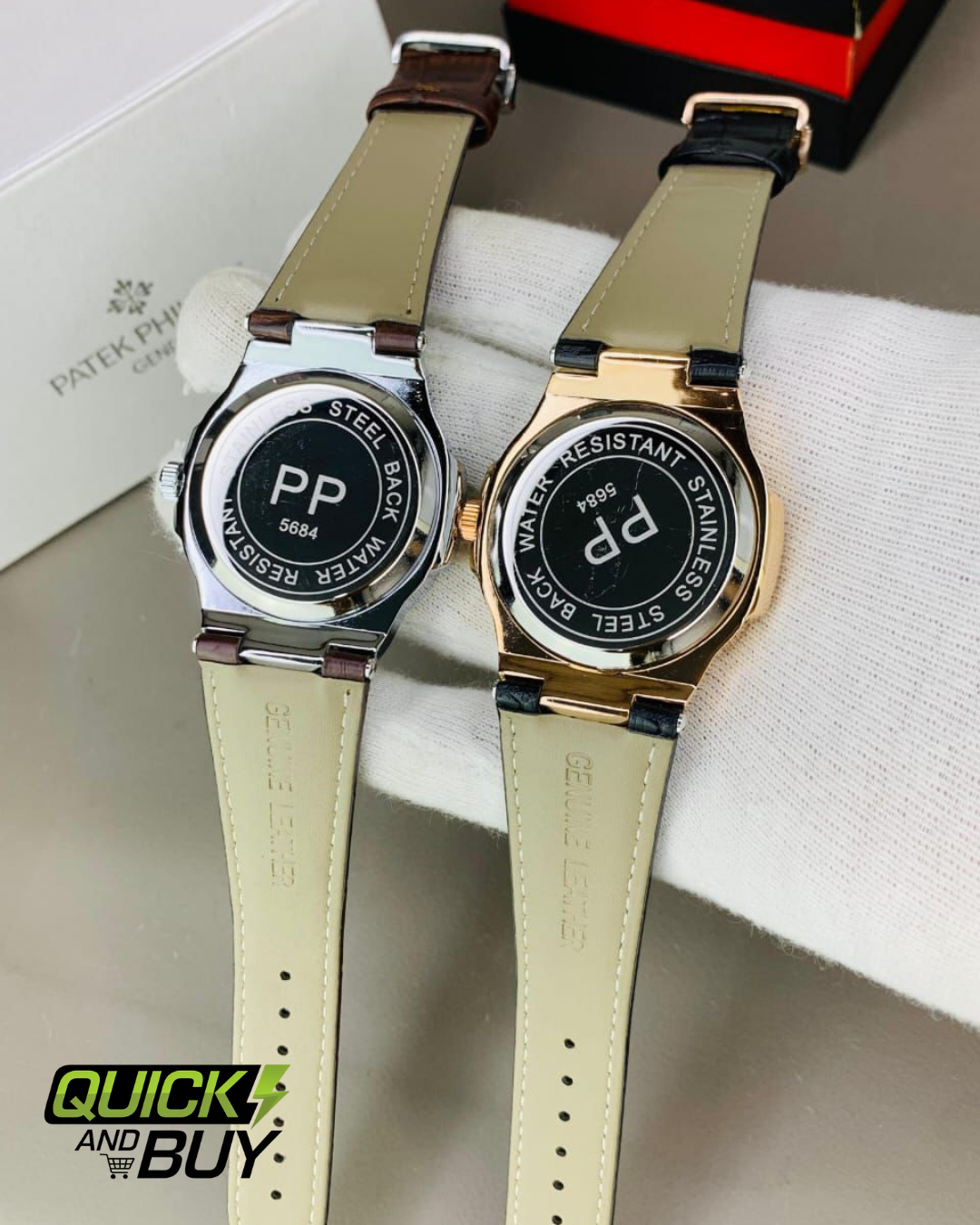 PATEK PHILIPPE GENEVE FAMOUS NATULIS MODEL WITH LEATHER STREP