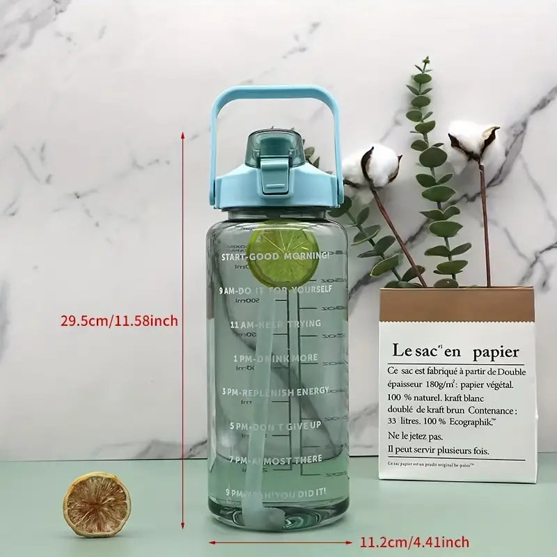 2L Large Capacity Sports Water Bottle with Straw