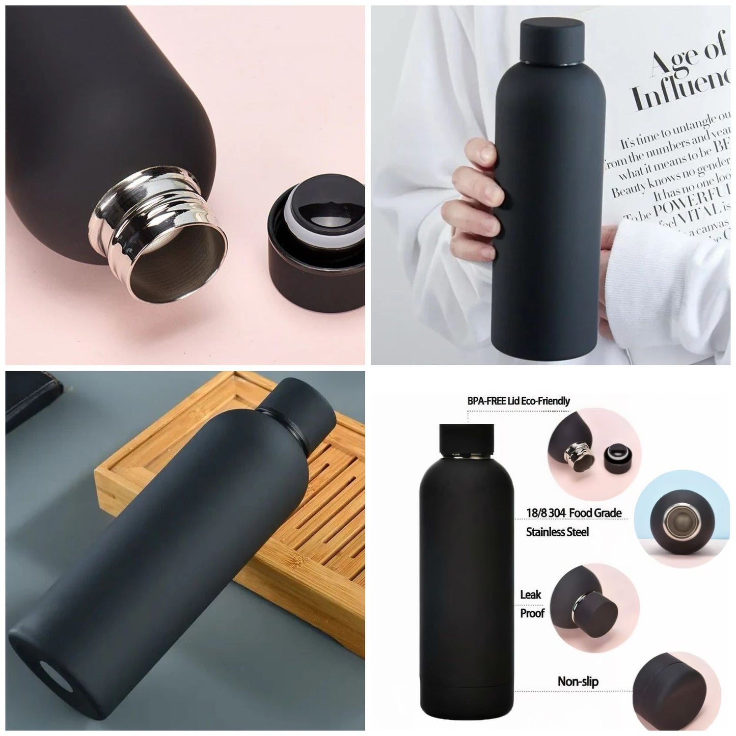 500ml High Glossy Mat Water Bottle Material with Box Packing