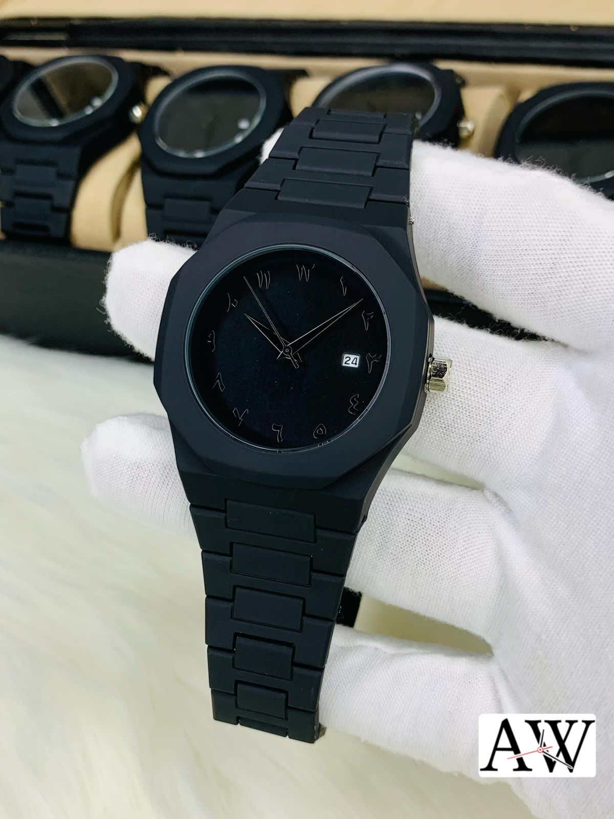 Premium Aura Fiber With Date Working | Lightweight Arabic Dial Watch