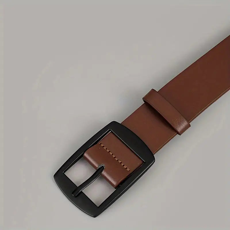 1pc Men'S Fashionable PU Leather Belt