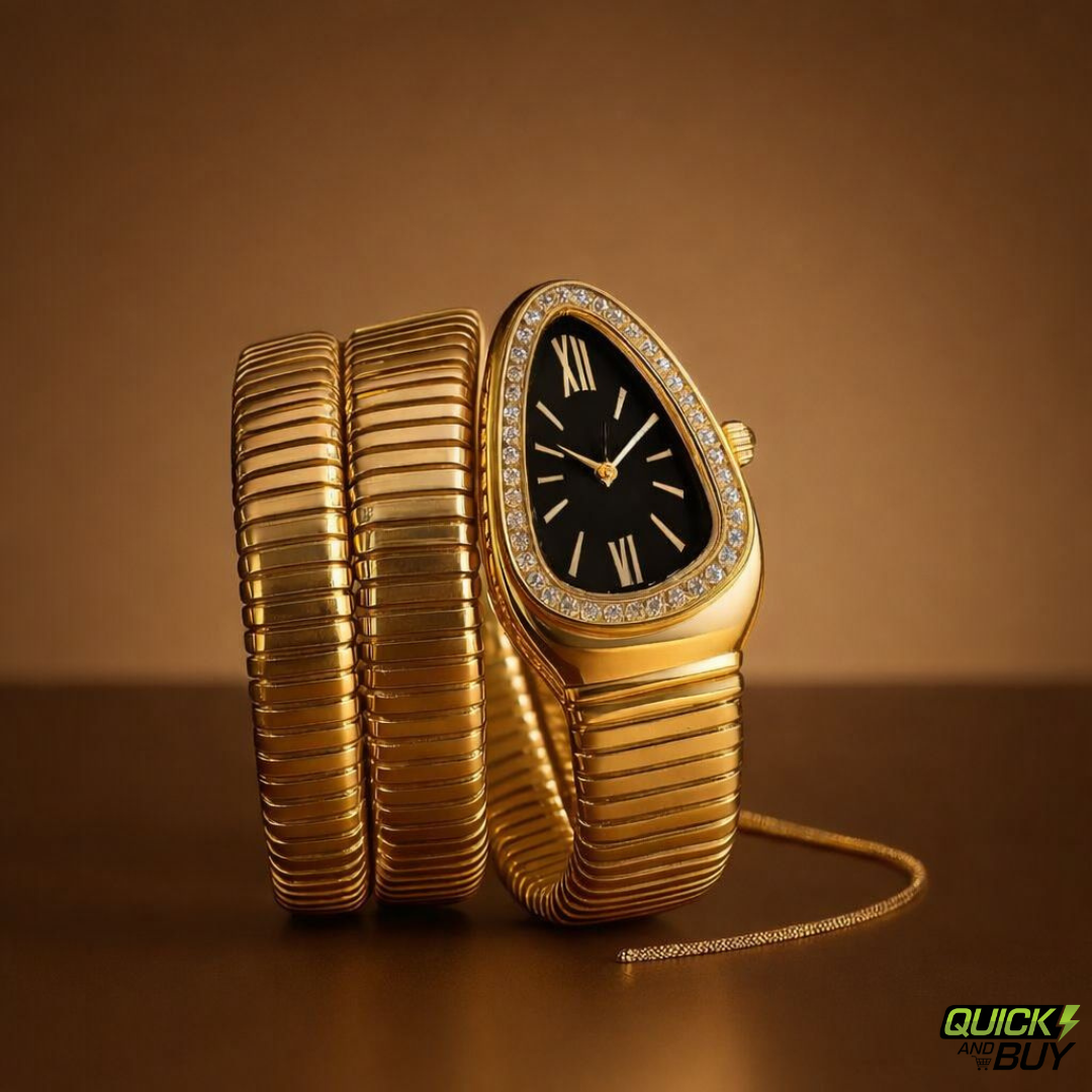 Luxury Snake Bracelet Watch for Women Gold Elegant Dial