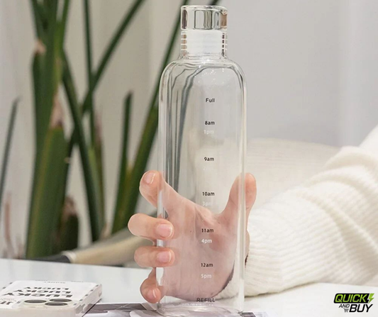Motivational Water Bottle with Time Markers (BPA Free)