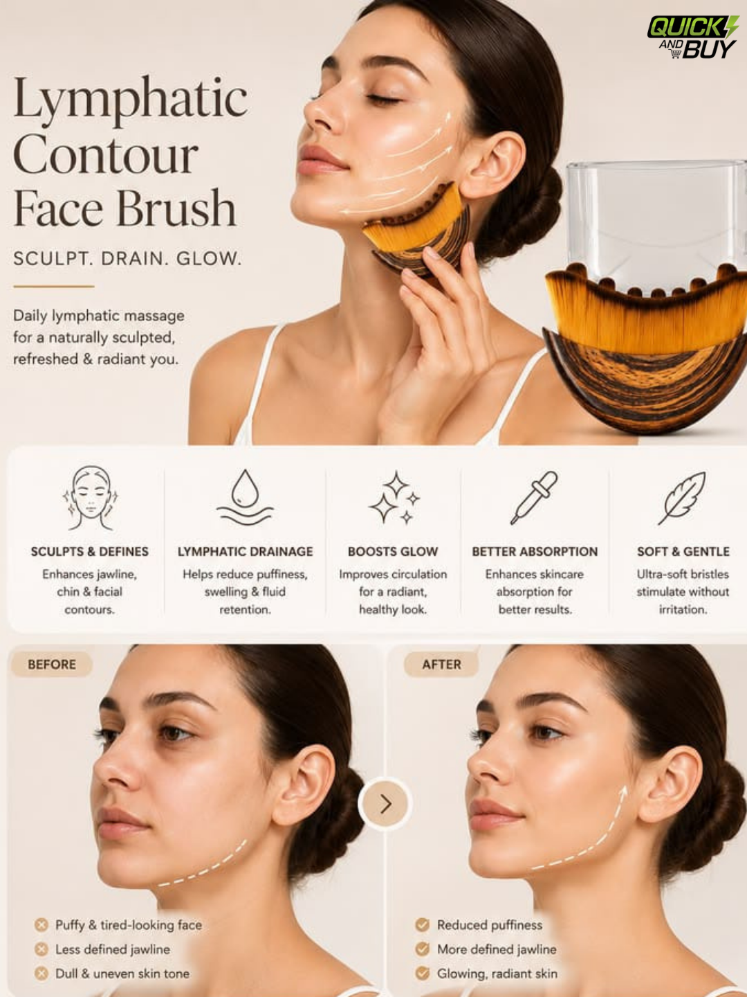 Lymphatic Contour Facial Massage Brush