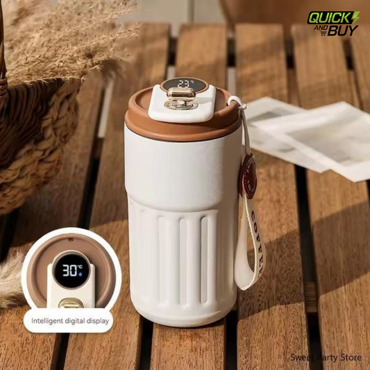 450ML Smart Travel Coffee Mug – Stainless Steel Insulated Thermos Bottle