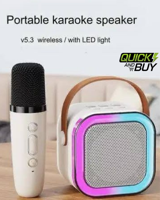 RGB Multipurpose Rechargeable Portable Karaoke Speaker Lamp with One Mic