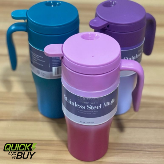 New NexGeneration 710ml Straw-less Push Button HotnCold Double Wall Tumbler