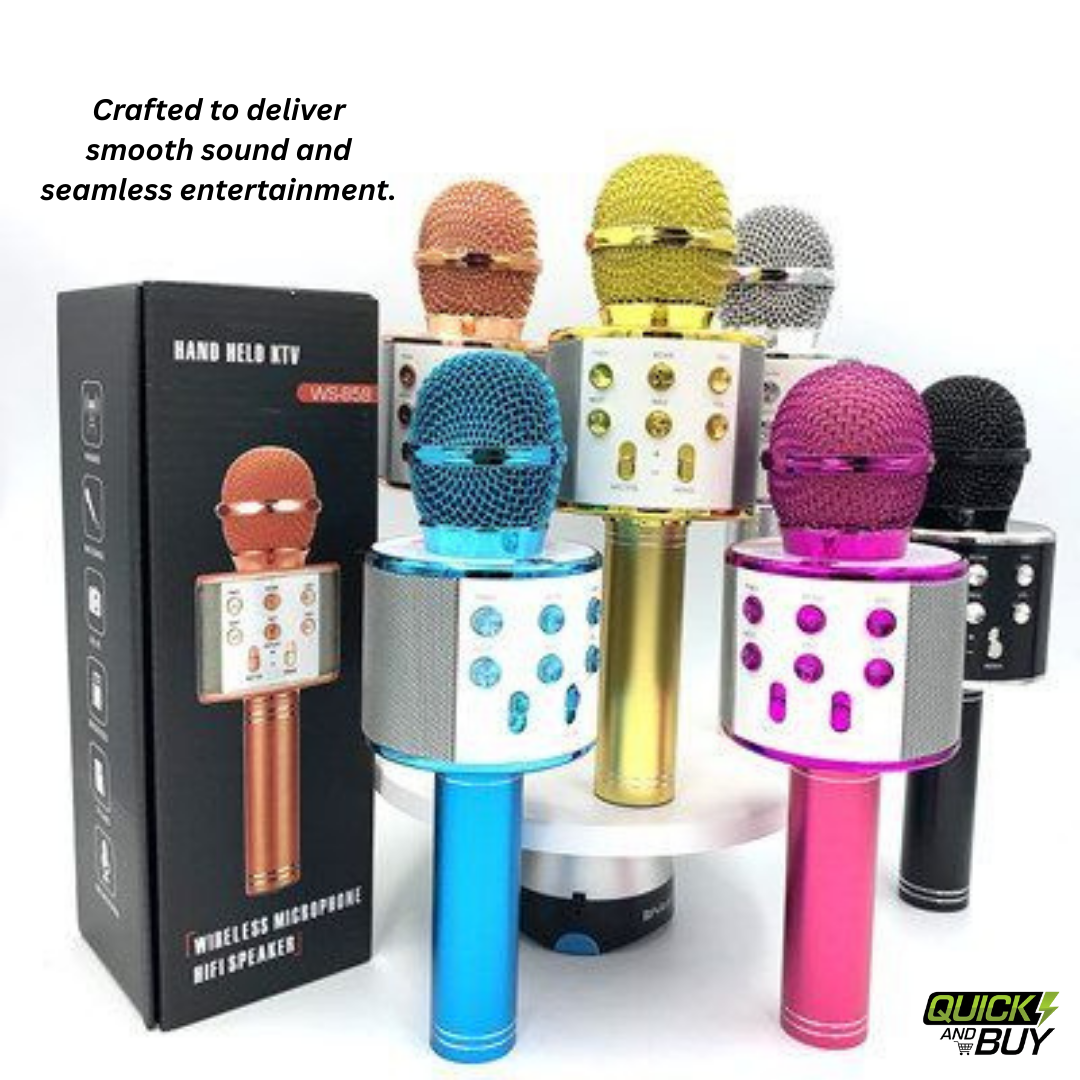 Wireless Karaoke Microphone with Built-in Speaker Portable Bluetooth Mic