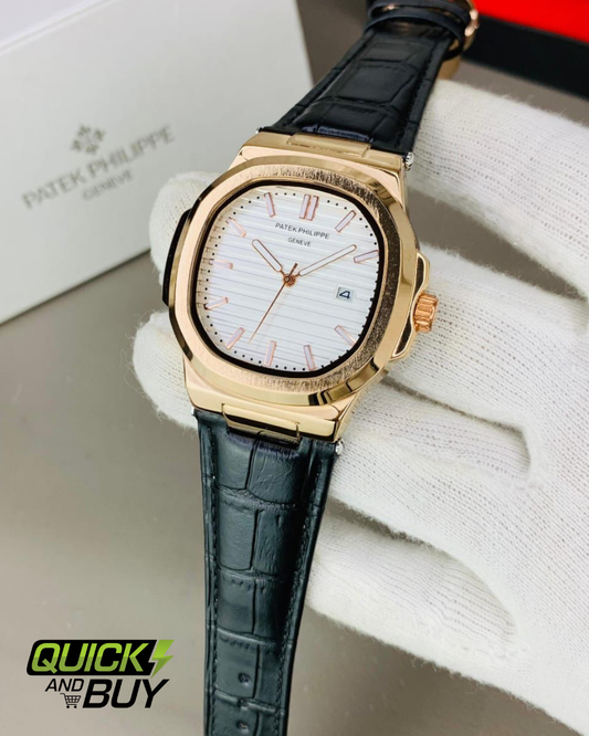 PATEK PHILIPPE GENEVE FAMOUS NATULIS MODEL WITH LEATHER STREP