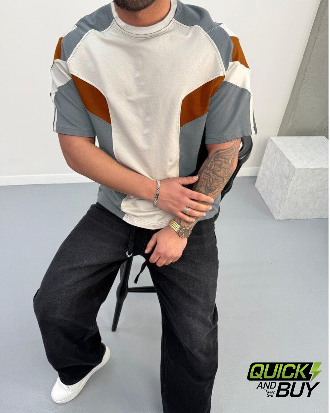 Multi Panel Dropshoulder T-Shirt – Fine Jersey PC