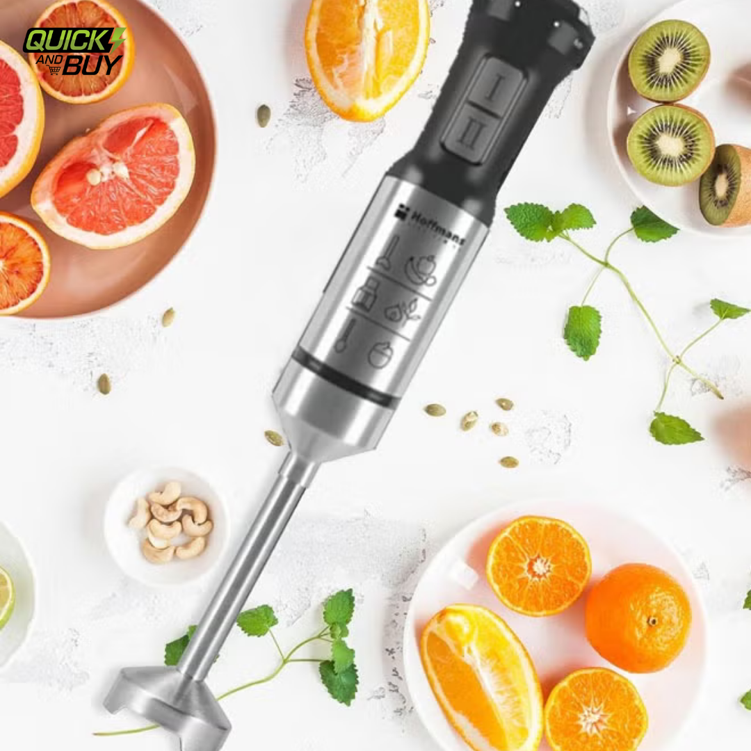 4-in-1 Stainless Steel Hand Blender Set with Chopper, Beater & Mini Jug