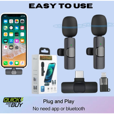  Wireless MIC K9 Dual MICROPHONE Vlogging Mic