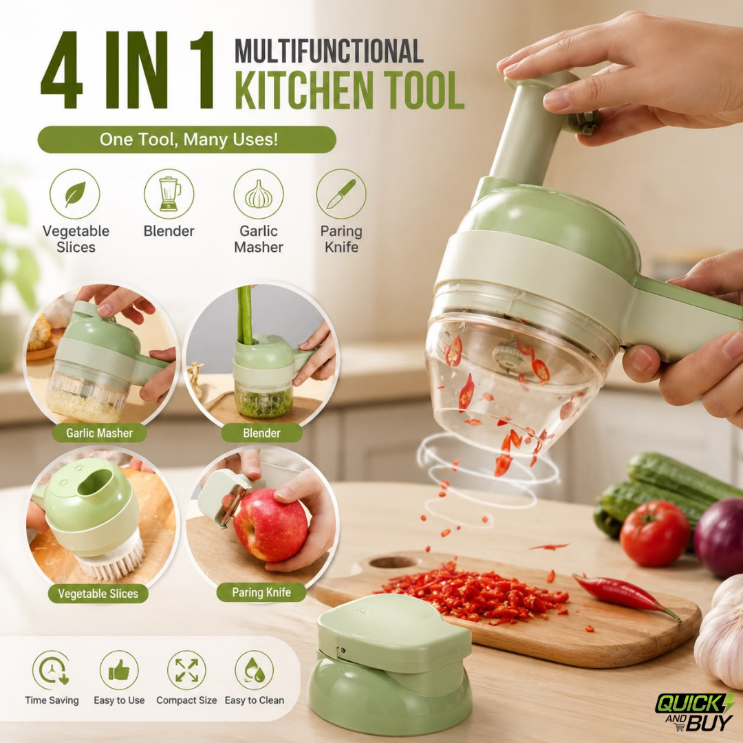 4-in-1 Multifunctional Manual Vegetable Chopper