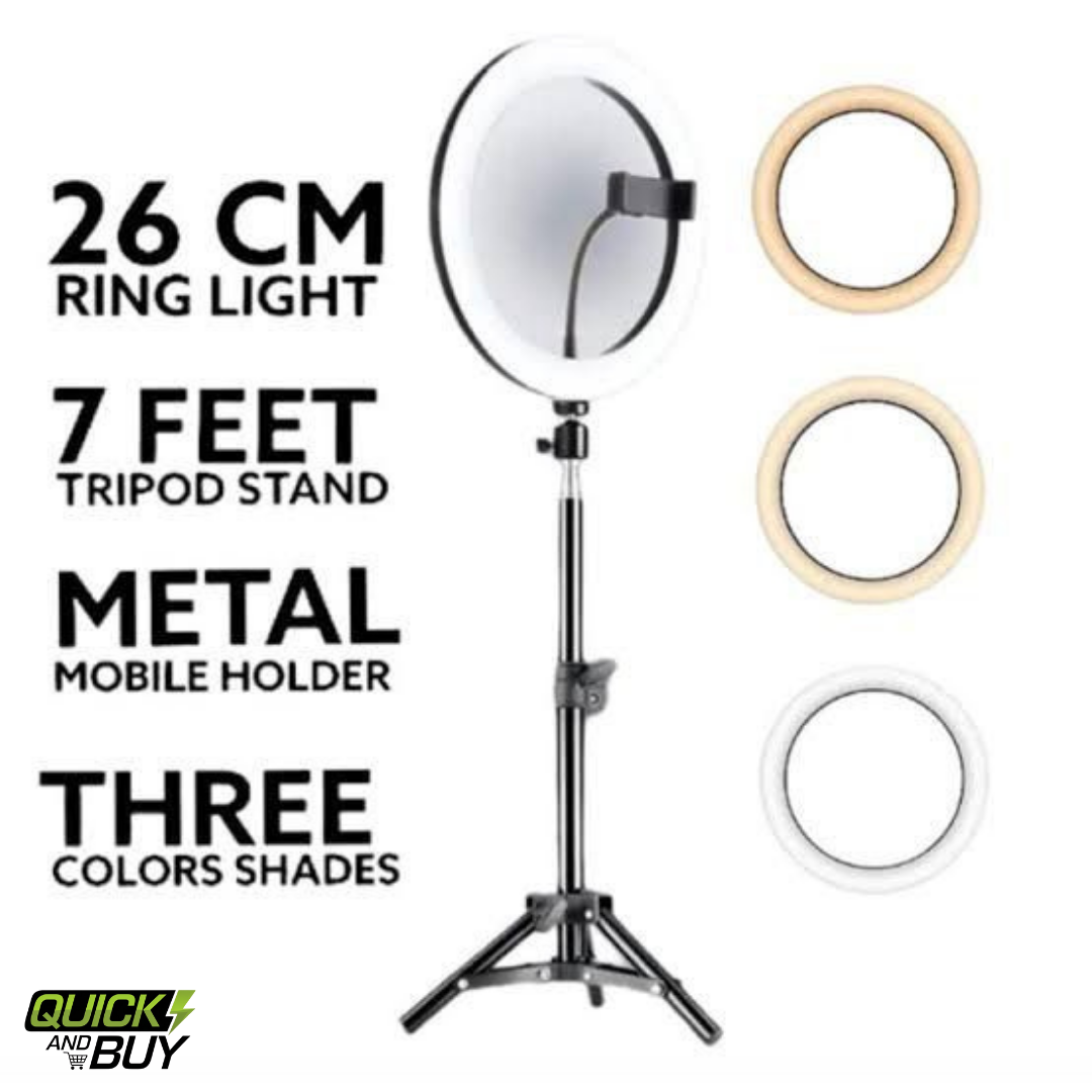 HX-260 Ring Light – 3 Light Modes with 7 Ft Adjustable Stand | High Quality