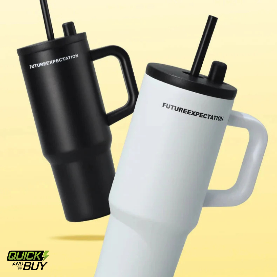 710ml Vacuum-Insulated Travel Tumbler – Handle & Straw Lid | Stanley Quencher Style