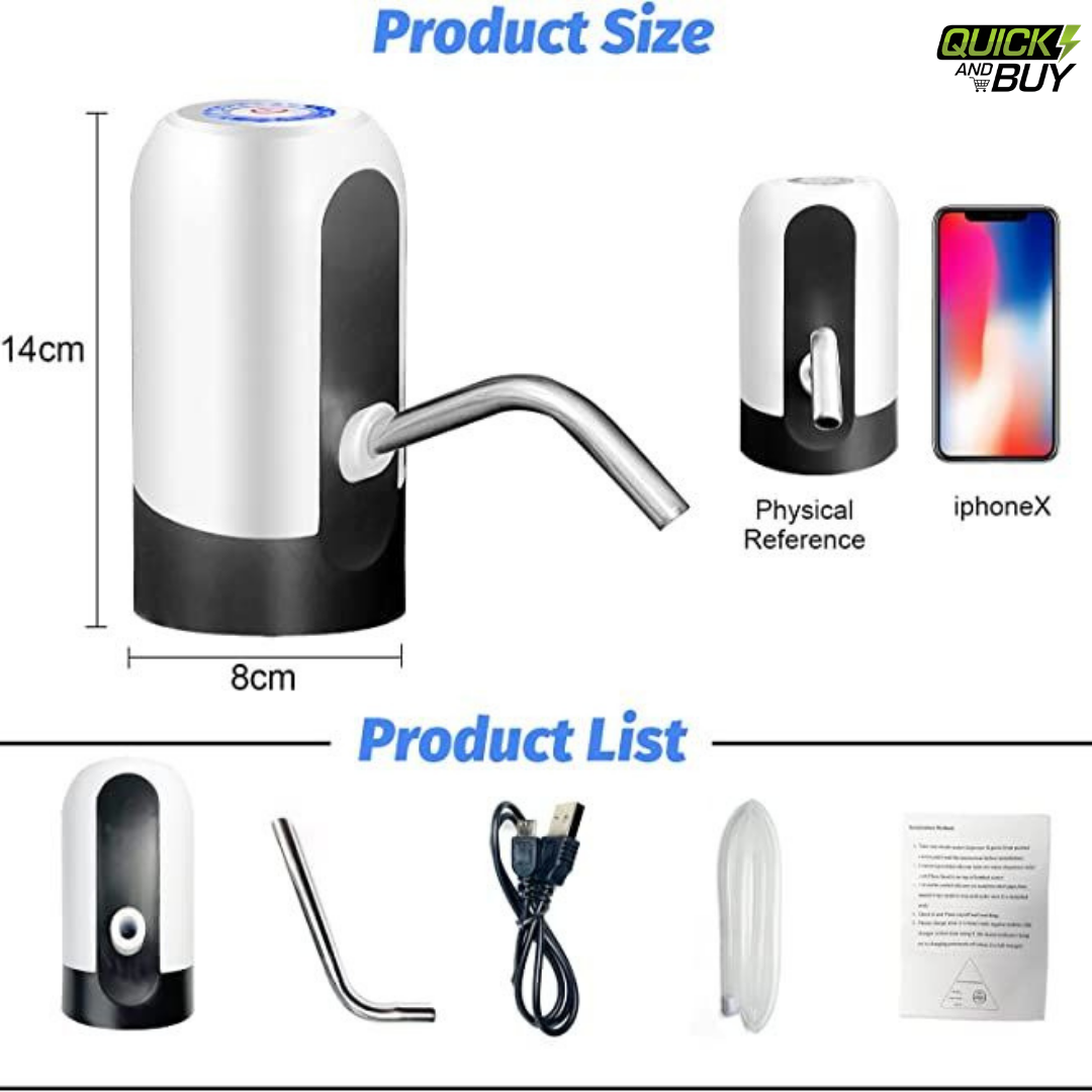 Automatic Water Dispenser Pump Rechargeable USB Bottle Water Pump (Portable)
