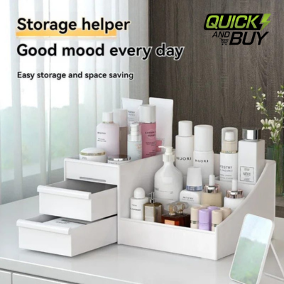  2Drawer 9Portion Cosmetics Plastic Table Organizer