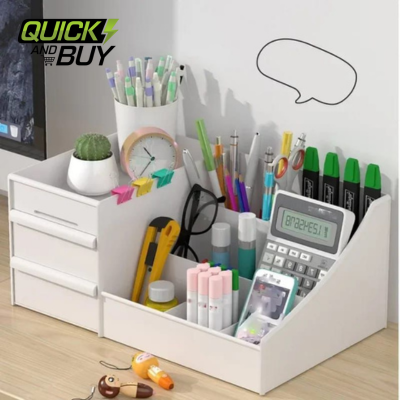  2Drawer 9Portion Cosmetics Plastic Table Organizer 