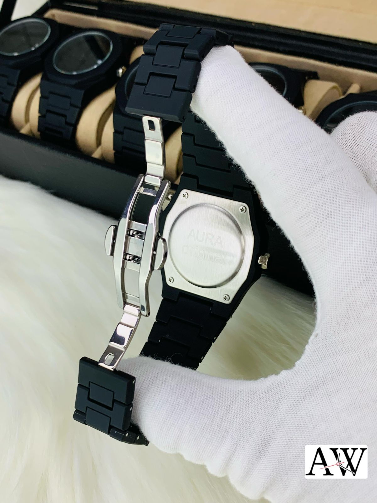 Premium Aura Fiber With Date Working | Lightweight Arabic Dial Watch