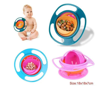 360º DEGREE SPILL RESISTANT MAGIC GYRO BOWL WITH LID FOR TODDLERS